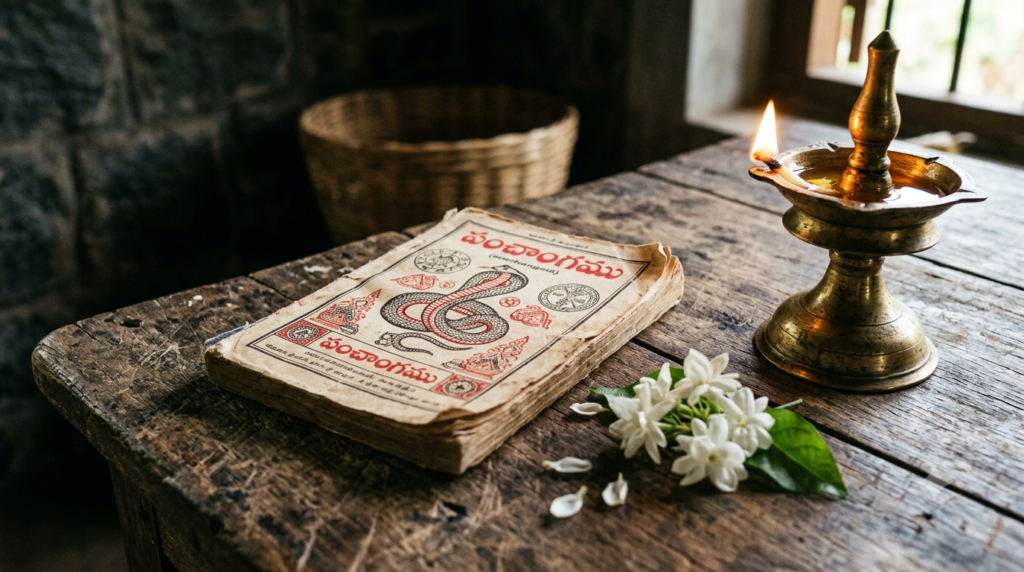 Asal Pambu Panchangam Tamil Vakya almanac booklet with snake cover motif