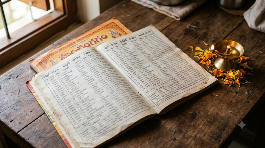Butte Veerabhadra Panchangam Telugu Gantala almanac open on daily tithi tables