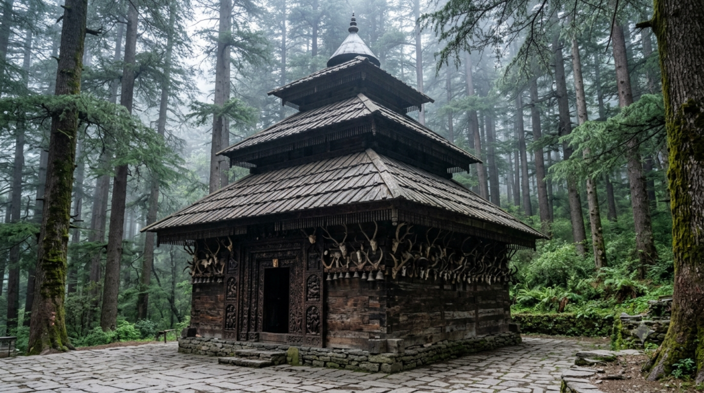 Hidimba Devi Temple darshan at the four-tiered wooden pagoda shrine in Manali's deodar forest