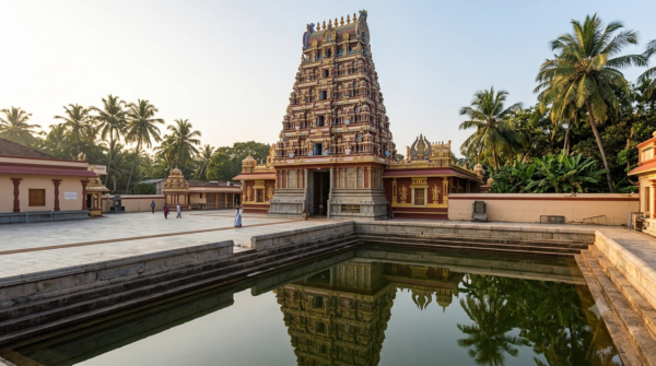 Kudroli Temple Darshan at Gokarnanatheshwara Temple gopuram in Mangalore