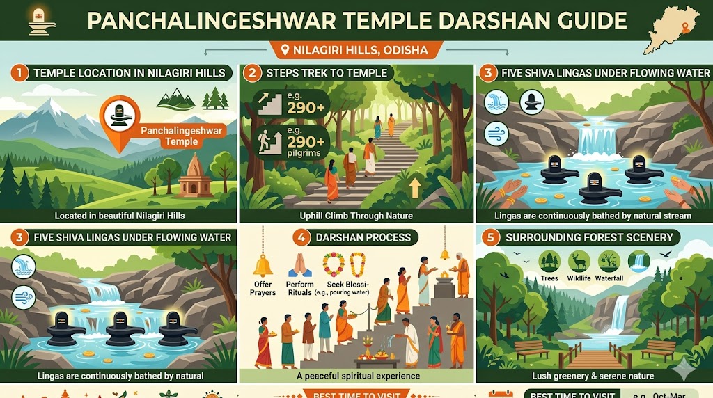 Panchalingeshwar Temple darshan guide infographic