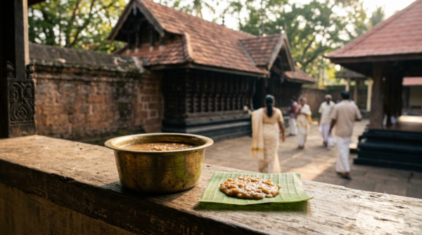 Ambalapuzha Sri Krishna Temple shrine and palpayasam offering, Kerala