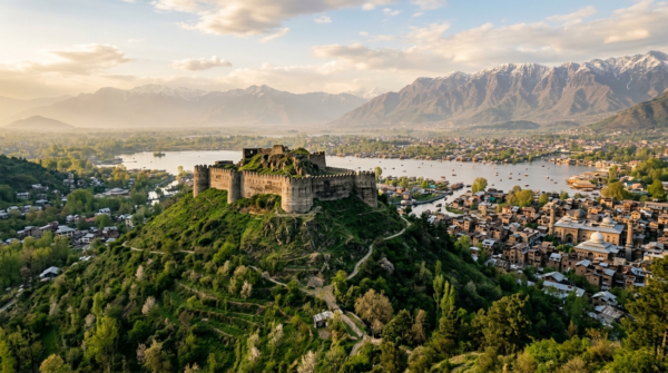 Hari Parbat Srinagar Darshan — hilltop fort and shrines above Dal Lake