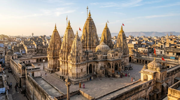 Raghunath Temple Jammu seven gold-plated shikharas above the old city