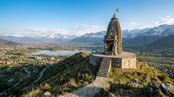 Shankaracharya Temple Srinagar Darshan – stone hilltop Shiva shrine above the Srinagar valley and Dal Lake