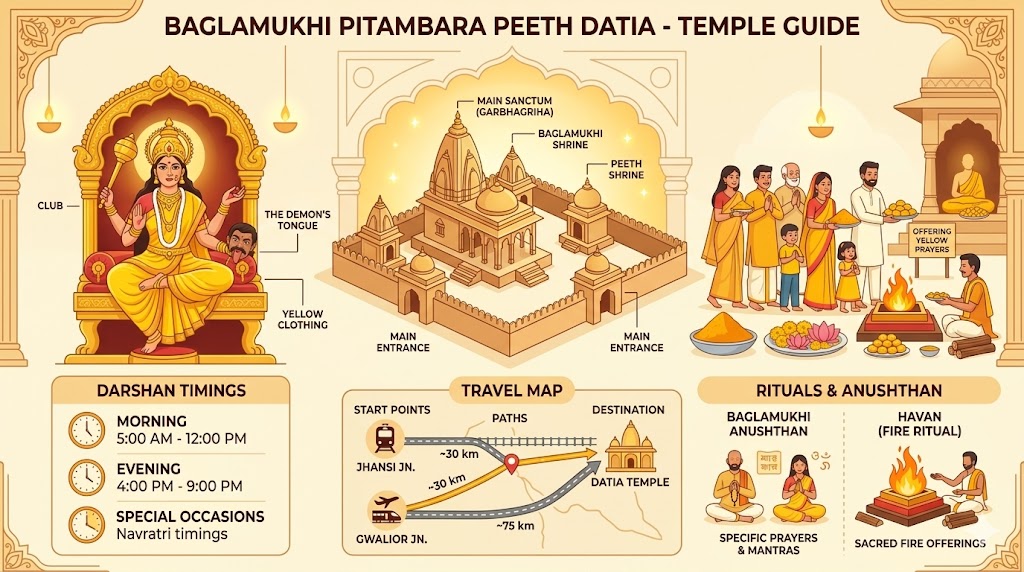 Baglamukhi Pitambara Peeth Datia temple darshan