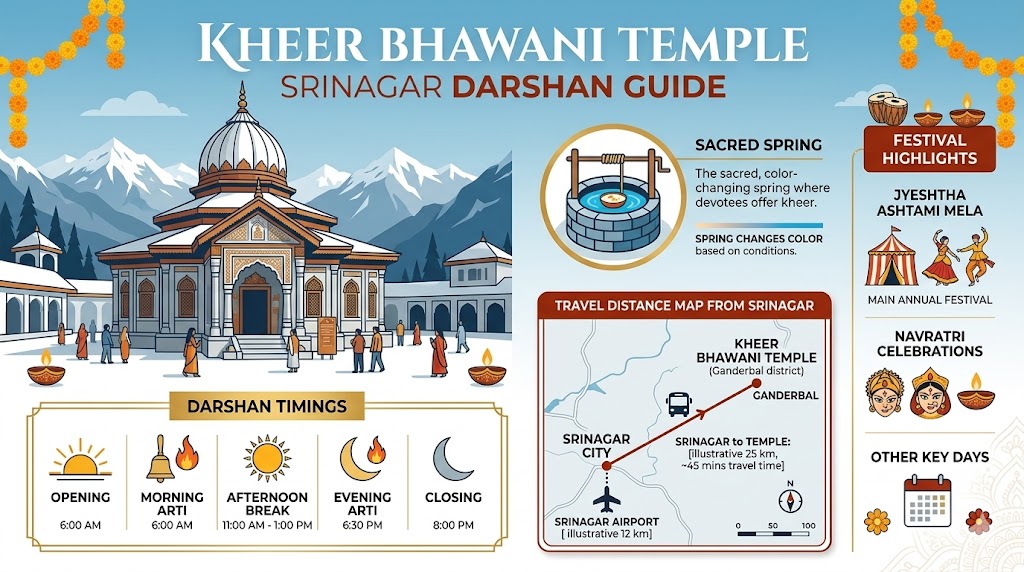 Kheer Bhawani Temple Srinagar darshan travel guide