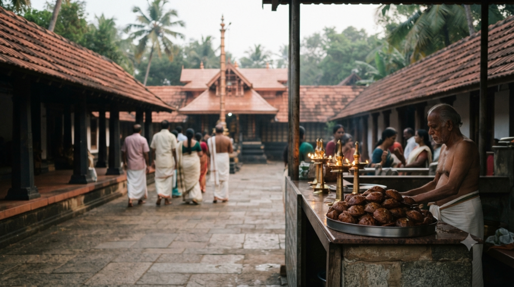 Kottarakkara Ganapathy Temple visit with Kerala shrine courtyard and Unniyappam offering