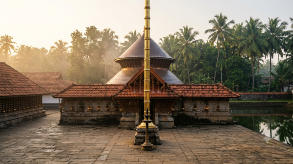 Kottarakkara Ganapathy Temple entrance with traditional Kerala architecture, Kollam