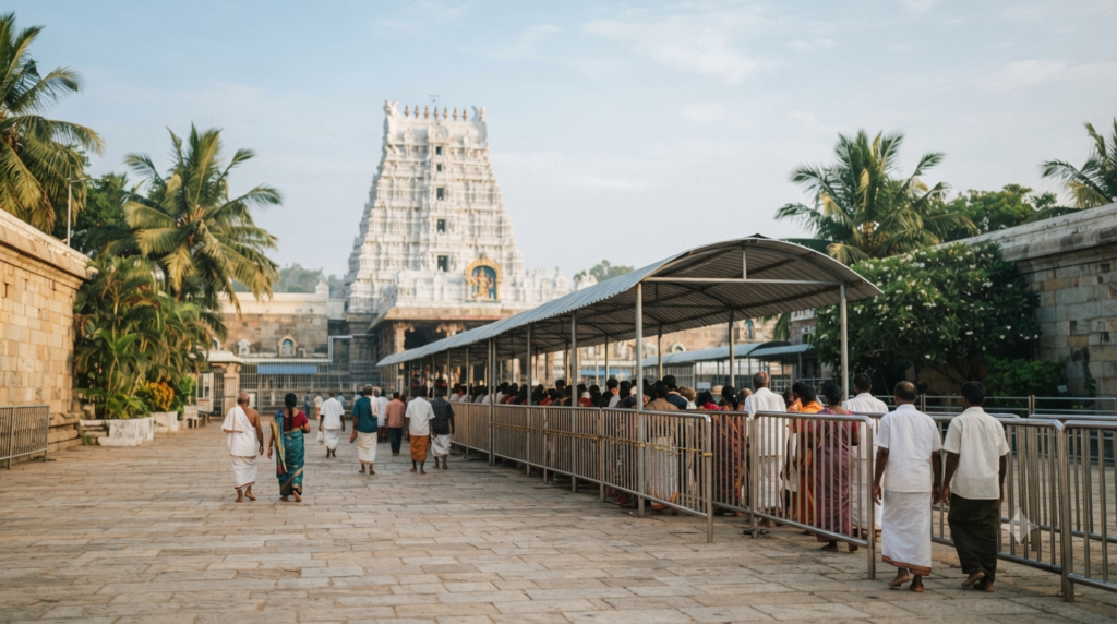 Srinivasa Mangapuram Temple Darshan queue near Sri Kalyana Venkateswara Swamy Temple