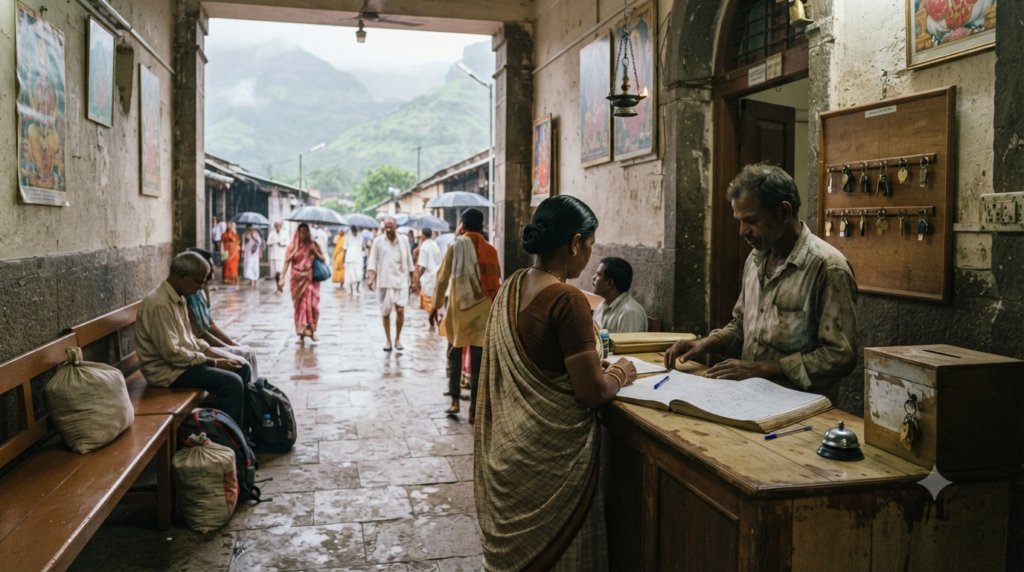 Gajanan Maharaj Trimbakeshwar pilgrim accommodation reception and room-booking verification