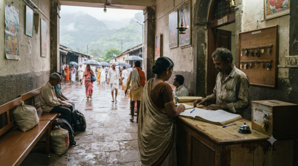 Gajanan Maharaj Trimbakeshwar pilgrim accommodation reception and room-booking verification