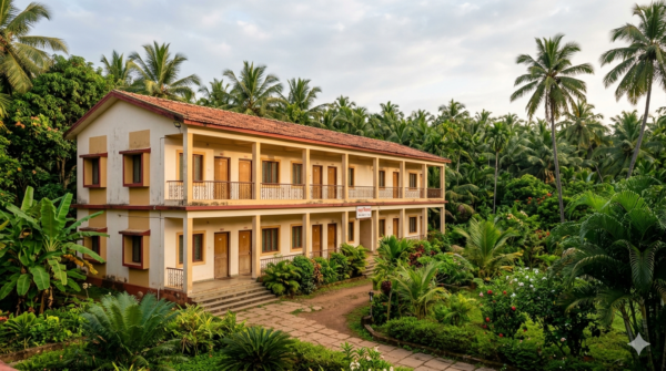Ganpatipule Bhakta Niwas rooms block, budget devotee accommodation near the temple