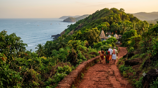 Ganpatipule Temple Pradakshina Distance 1 km hill route