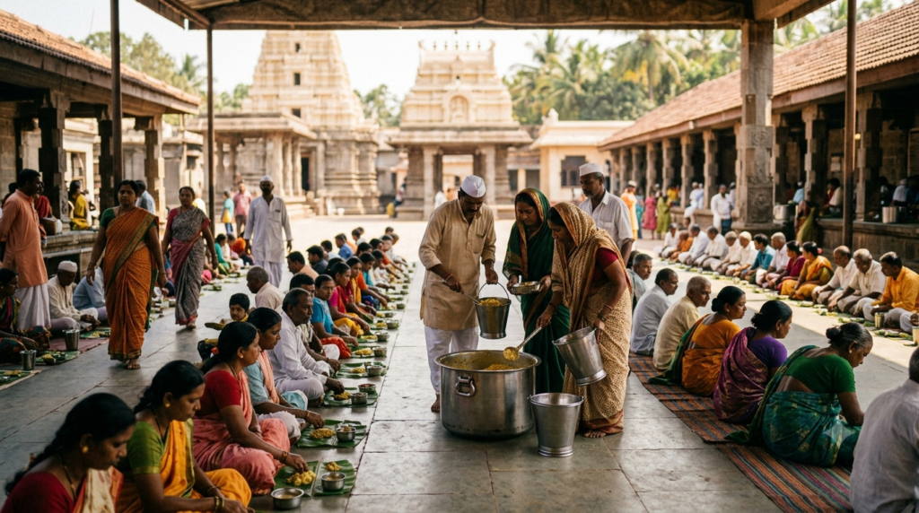 Ganpatipule Temple Prasadam List with khichdi and bundi distribution