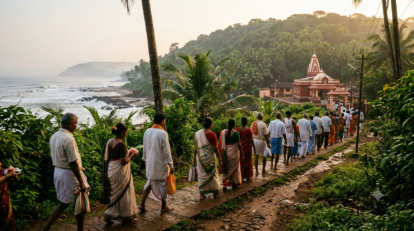 Ganpatipule Temple Special Darshan visitor queue and morning temple approach
