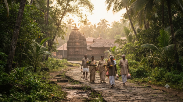 Ganpatipule Temple Timings with pilgrims arriving for morning darshan