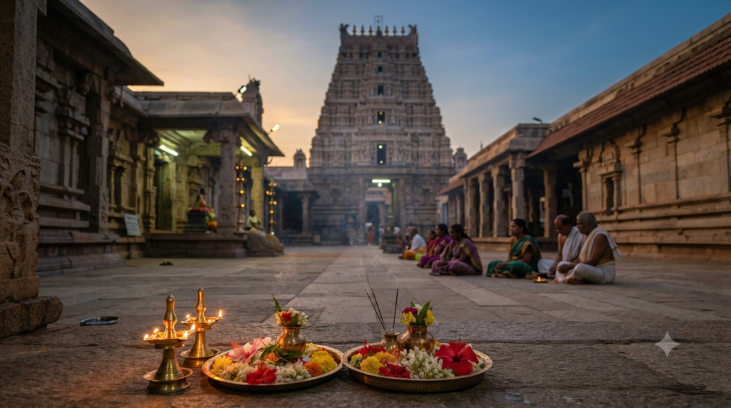 Kanipakam Temple Udayaasthamaya Seva early morning worship and devotees