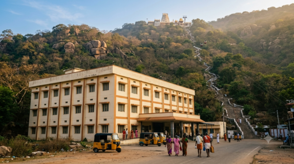 Palani Dhandapani Nilayam pilgrim lodge below the Murugan hill temple