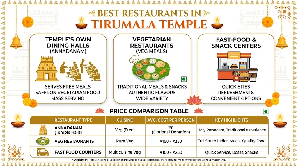 Best restaurants in Tirumala temple vegetarian food guide