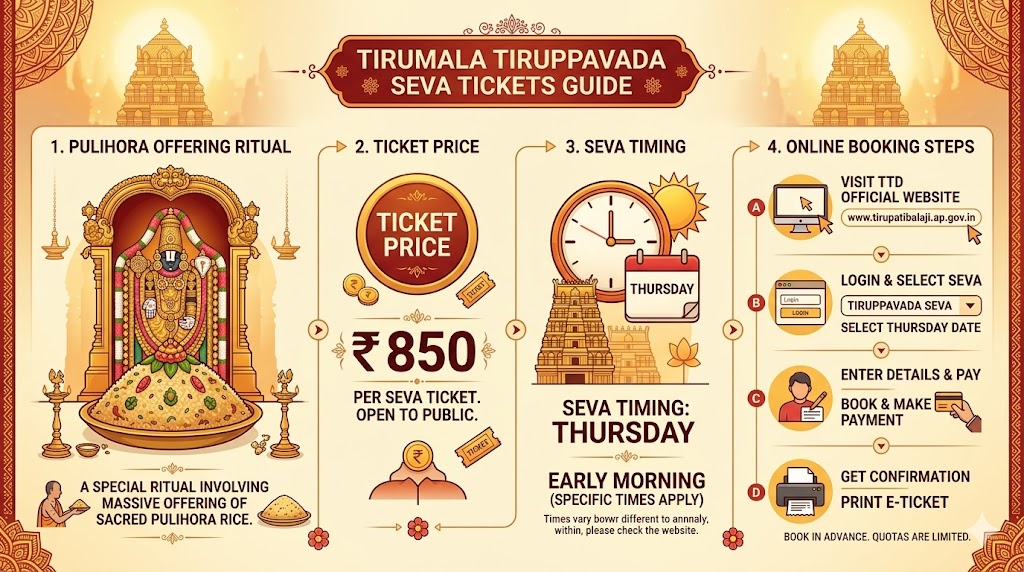 Tirumala Tiruppavada seva tickets booking guide