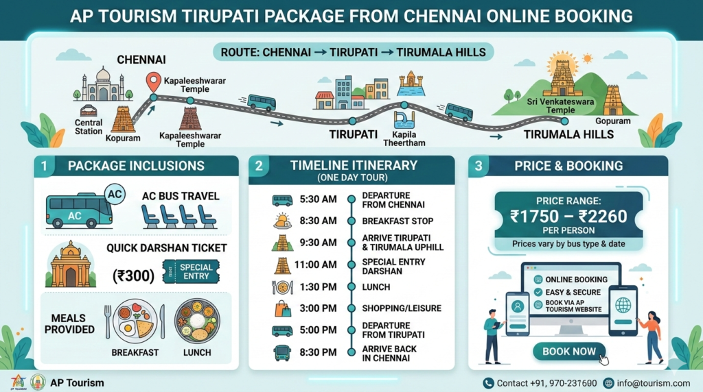 AP Tourism Tirupati Package From Chennai Online Booking infographic guide