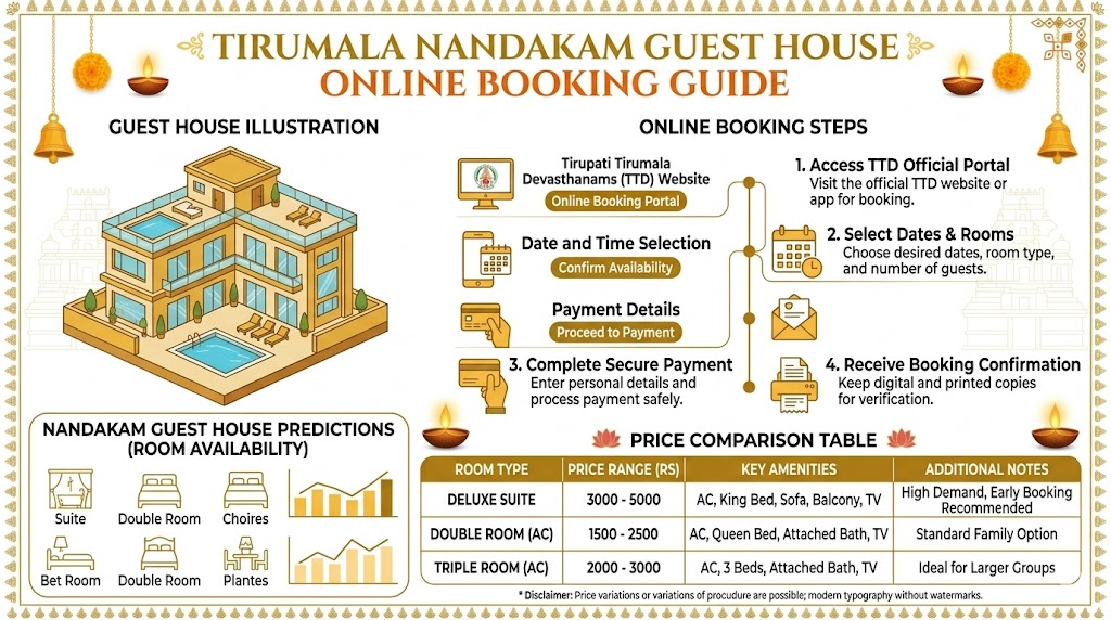Tirumala Nandakam Guest House online booking price guide