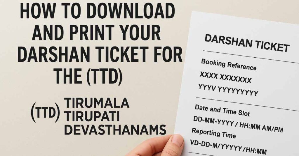 Guide to downloading and printing TTD darshan ticket with sample ticket in hand