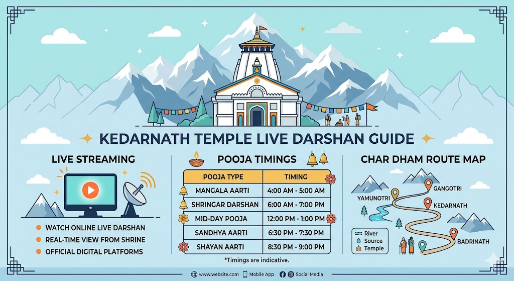 Kedarnath Temple live darshan online guide