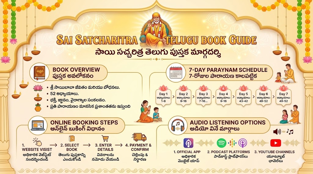 Sai Satcharitra Telugu book online booking guide
