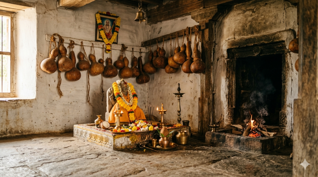 Sorakayala Swamy Temple Narayanavanam shrine with hanging bottle gourd offerings