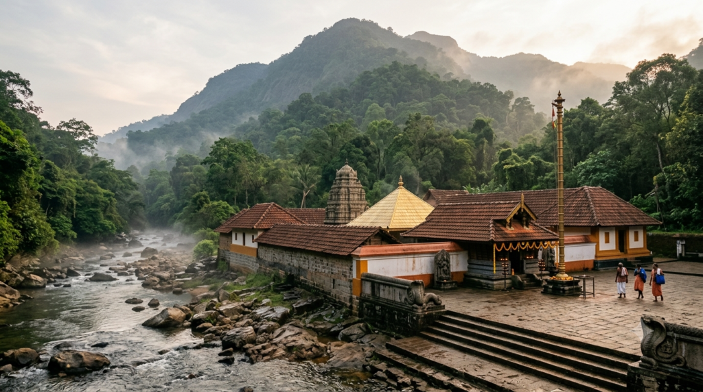 Kukke Subramanya online donation: temple in the Western Ghats by the Kumaradhara River