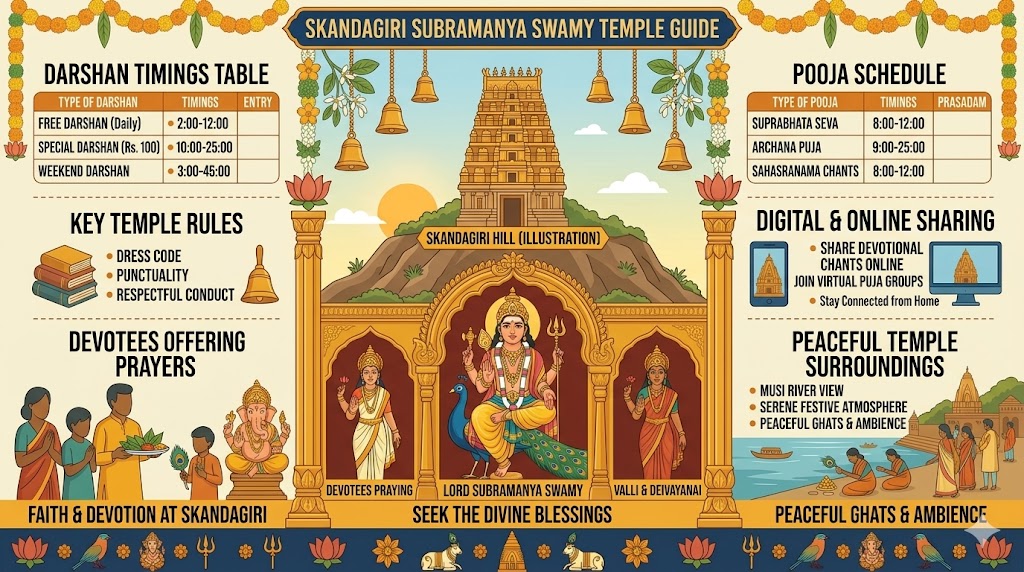 Skandagiri Temple timings opening closing darshan guide