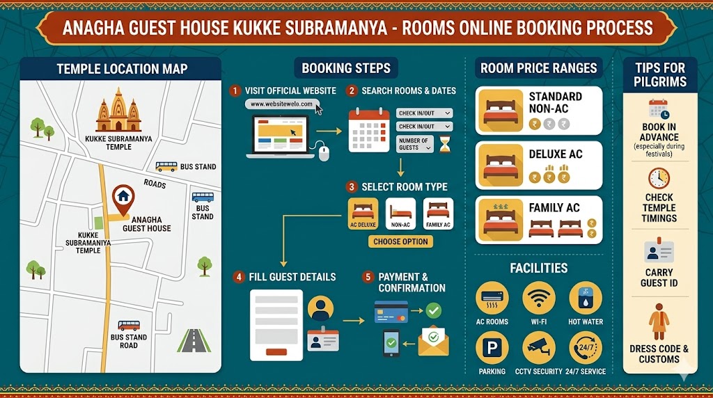 Anagha Guest House Kukke Subramanya rooms online booking infographic