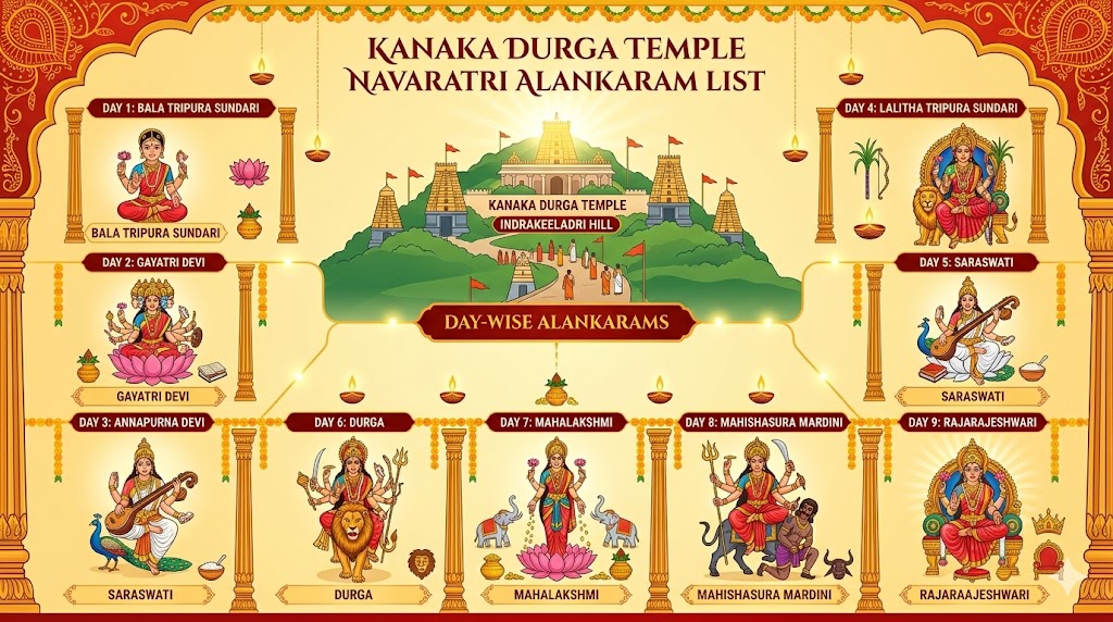 kanaka durga temple navaratri alankaram list guide