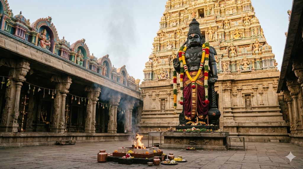 Ayush Homam Nanganallur Anjaneyar temple 32-foot Hanuman idol in Chennai