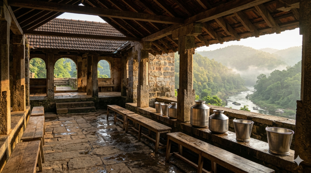 Kukke Subramanya tonsure hall at Kalyanakatta near Kumaradhara River