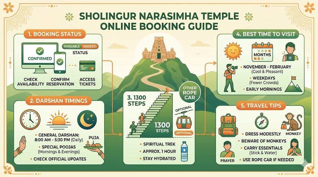 Sholingur Yoga Narasimha Temple online booking steps and details