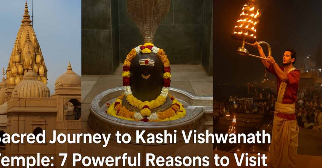 Kashi Vishwanath Temple Varanasi – Golden spire, Jyotirlinga, and evening Ganga Aarti view