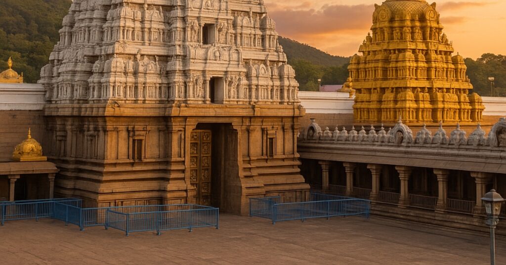 Tirumala Venkateswara Temple at Tirupati, Andhra Pradesh, sacred Hindu shrine of Lord Balaji