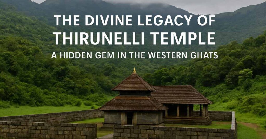 Thirunelli Temple in Kerala surrounded by lush green hills of the Western Ghats