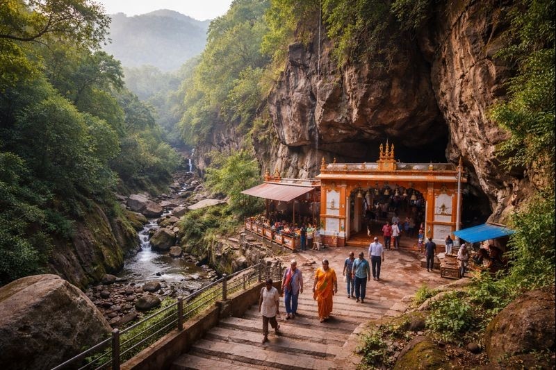 Jatashankar Temple Darshan cave entrance in Pachmarhi
