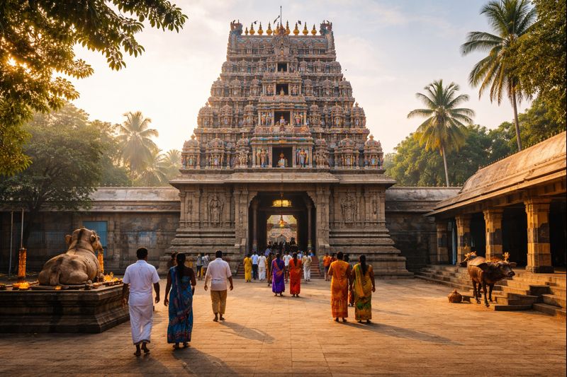 Kanjanur Agneeswarar Temple Darshan at entrance view