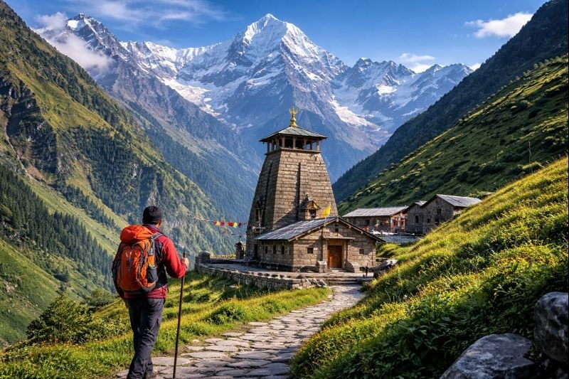 Madhyamaheshwar Temple Darshan scenic Himalayan trail and temple