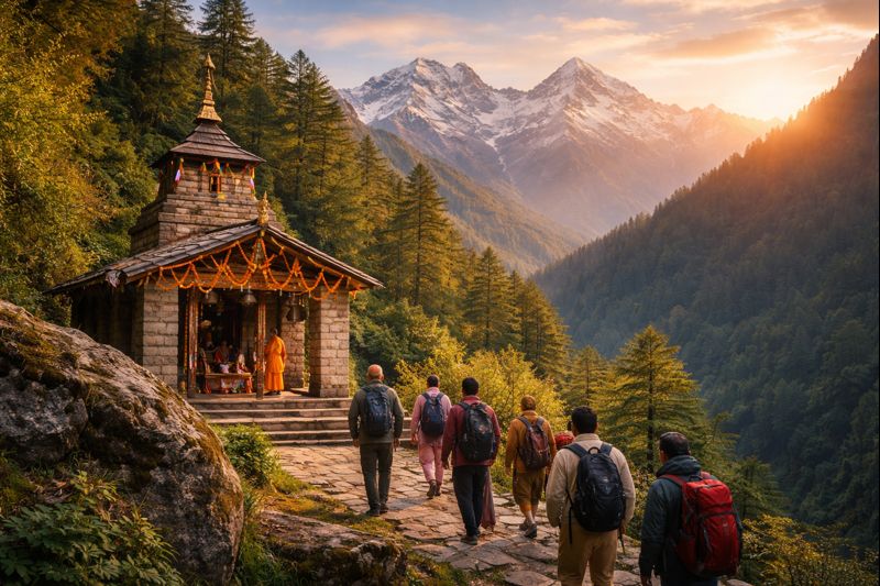 Bhavishya Badri Darshan Timings at Himalayan temple with pilgrims