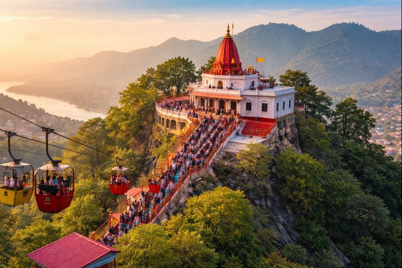 Chandi Devi Temple Darshan hilltop ropeway view