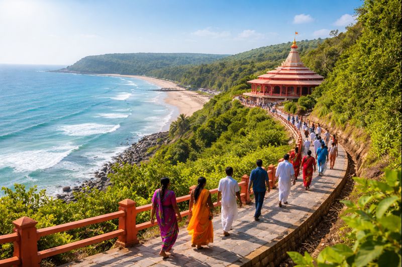 Ganpatipule Temple Pradakshina Distance scenic temple route