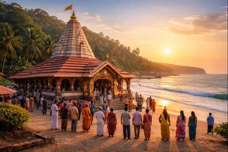 Ganpatipule Temple Special Darshan at the seaside temple in Ganpatipule.