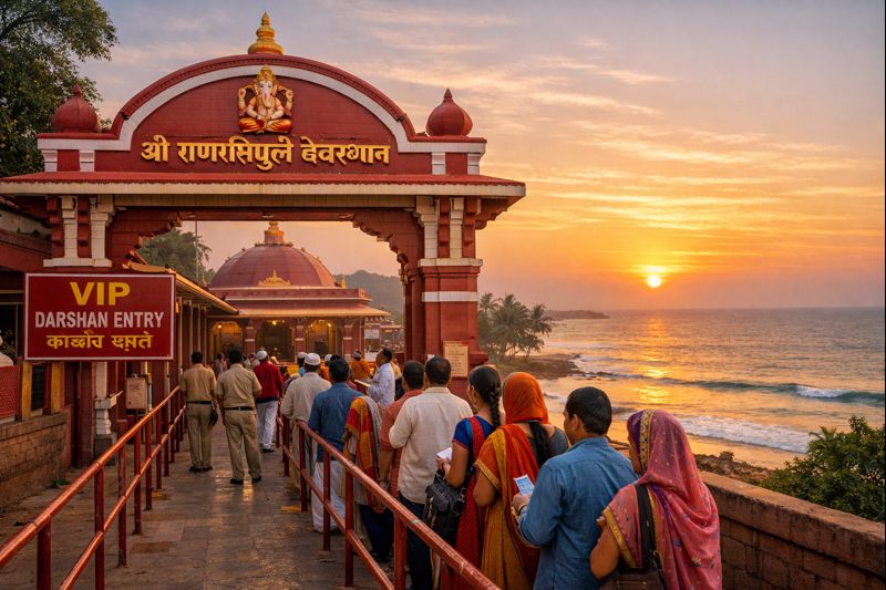 Ganpatipule Temple Vip Darshan scenic sunrise view