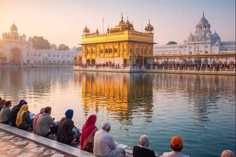 Golden Temple Amritsar Darshan serene morning view